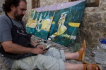 Feridun at work at one of the art colonies